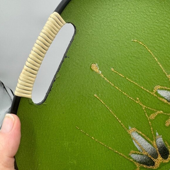 MCM Oval Serving Tray, Avocado Tray with Bamboo design 4 available - Picture 7 of 9